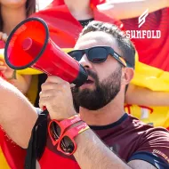 Czerwone Zwijane Okulary Przeciwsłoneczne Sunfold Spain World Cup