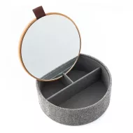 Bambusowe pudełko na biżuterię z lustrem Mibox InnovaGoods