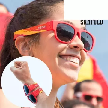 Czerwone Zwijane Okulary Przeciwsłoneczne Sunfold Spain World Cup